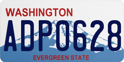WA license plate ADP0628