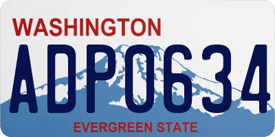 WA license plate ADP0634