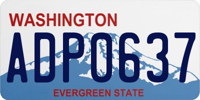 WA license plate ADP0637
