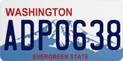 WA license plate ADP0638