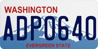 WA license plate ADP0640