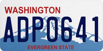 WA license plate ADP0641
