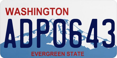 WA license plate ADP0643
