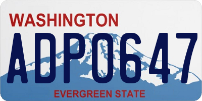 WA license plate ADP0647