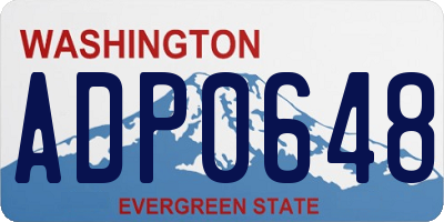 WA license plate ADP0648