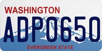 WA license plate ADP0650