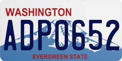 WA license plate ADP0652