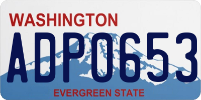 WA license plate ADP0653