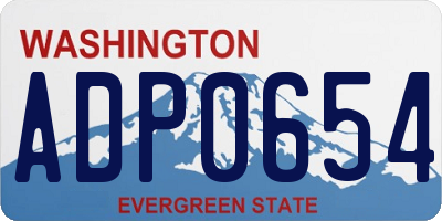 WA license plate ADP0654