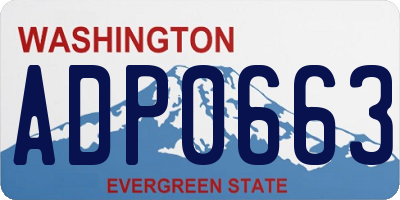 WA license plate ADP0663