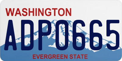 WA license plate ADP0665