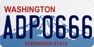 WA license plate ADP0666