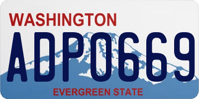 WA license plate ADP0669