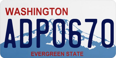 WA license plate ADP0670