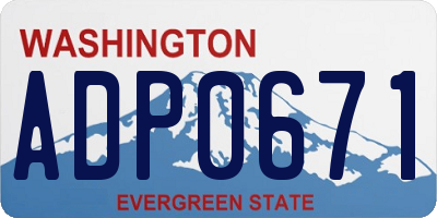 WA license plate ADP0671