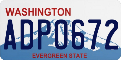 WA license plate ADP0672
