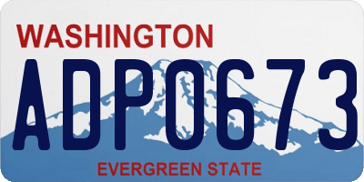 WA license plate ADP0673