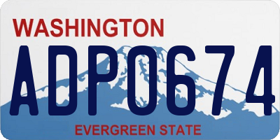 WA license plate ADP0674