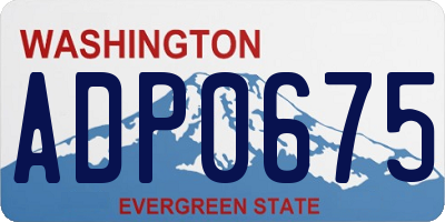 WA license plate ADP0675