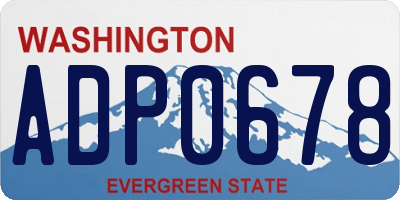 WA license plate ADP0678