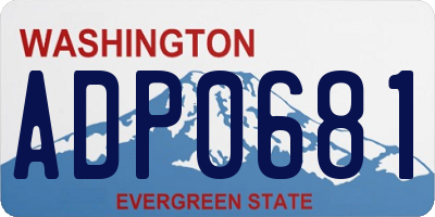 WA license plate ADP0681