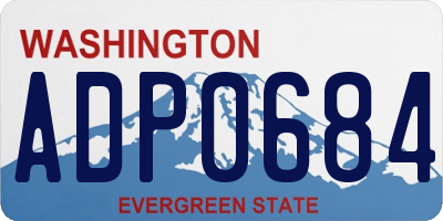WA license plate ADP0684