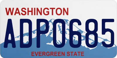 WA license plate ADP0685