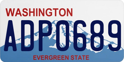 WA license plate ADP0689