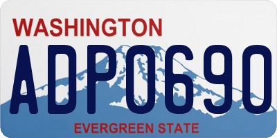 WA license plate ADP0690