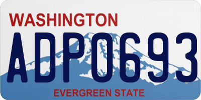 WA license plate ADP0693