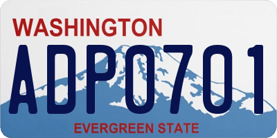 WA license plate ADP0701