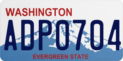 WA license plate ADP0704