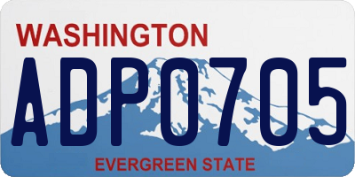 WA license plate ADP0705