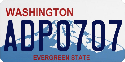 WA license plate ADP0707