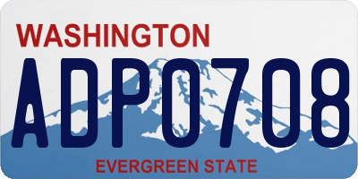 WA license plate ADP0708