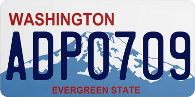 WA license plate ADP0709