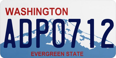 WA license plate ADP0712