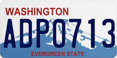 WA license plate ADP0713