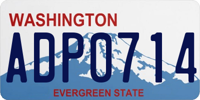WA license plate ADP0714