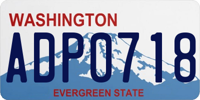 WA license plate ADP0718