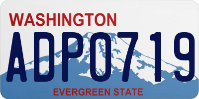 WA license plate ADP0719