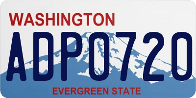WA license plate ADP0720