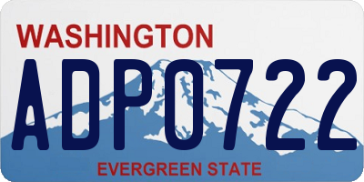 WA license plate ADP0722