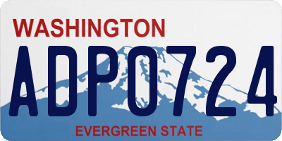 WA license plate ADP0724