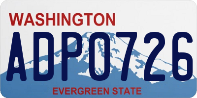 WA license plate ADP0726