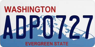 WA license plate ADP0727