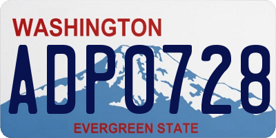 WA license plate ADP0728
