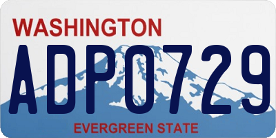 WA license plate ADP0729