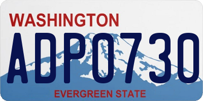 WA license plate ADP0730
