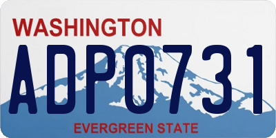 WA license plate ADP0731